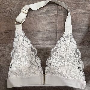 We Are Hah White Lace Halter Bralette Size XS